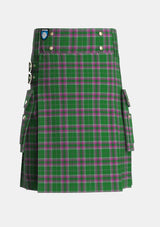 Utility_Gray_Hunting_Tartan_1079_kilt_front_image_with_pleated_design_and_adjustable_buckles_for_men