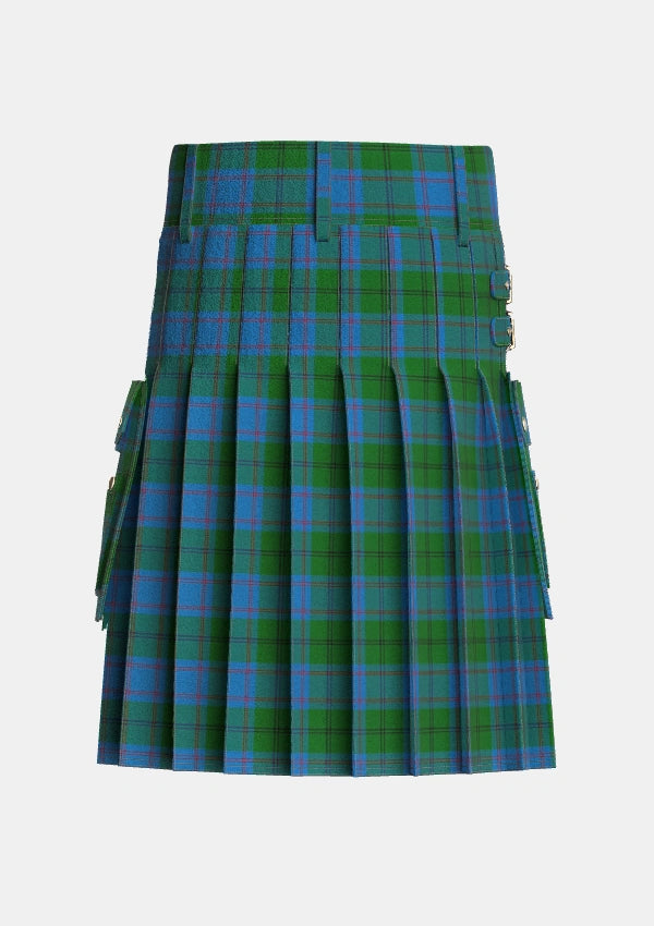 Utility_Greenlaw_American_Tartan_5791_kilt_back_image_with_pleated_design_and_adjustable_buckles_for_men