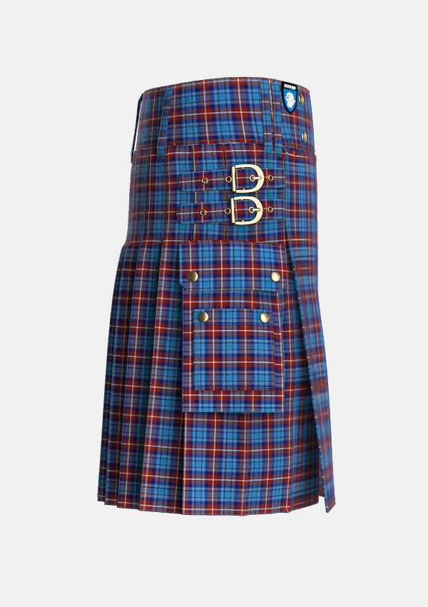 Utility_Greer_Tartan_5117_kilt_right_image_with_pleated_design_and_adjustable_buckles_for_men