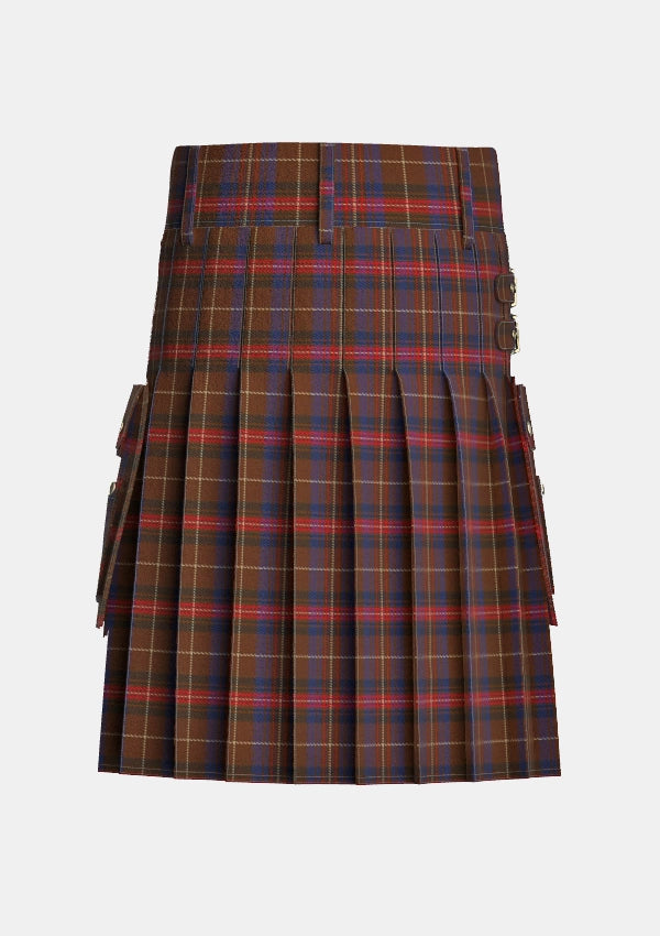 Utility_Griffiths_of_Wales_tartan_5733_kilt_back_image_with_pleated_design_and_adjustable_buckles_for_men