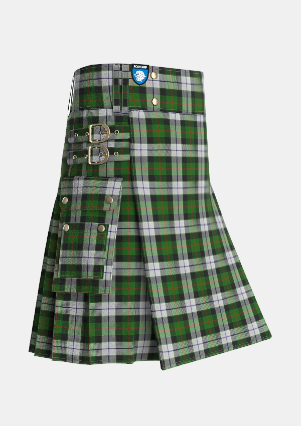 Utility_Gunn_Mrs_Jane_of_Kirkhill_House_Wick_Tartan_6037_kilt_side_image_with_pleated_design_and_adjustable_buckles_for_men