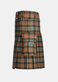 Utility_Gunn_Weathered_Tartan_kilt_left_image_with_pleated_design_and_adjustable_buckles_for_men
