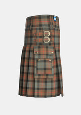 Utility_Gunn_Weathered_Tartan_kilt_right_image_with_pleated_design_and_adjustable_buckles_for_men
