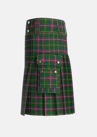 Utility_Hall_from_Springbrook_and_Newtown_Personal_Tartan_2619_kilt_left_image_with_pleated_design_and_adjustable_buckles_for_men