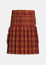 Utility_Hamilton_Red_Tartan_4043_kilt_back_image_with_pleated_design_and_adjustable_buckles_for_men