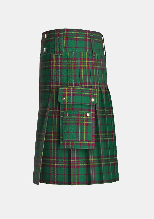 Utility_Hancock_N_Tartan_13993_kilt_left_image_with_pleated_design_and_adjustable_buckles_for_men