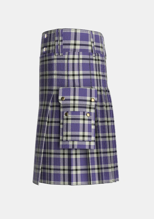 Utility_Hanna_Bible_Personal_Tartan_619_kilt_left_image_with_pleated_design_and_adjustable_buckles_for_men