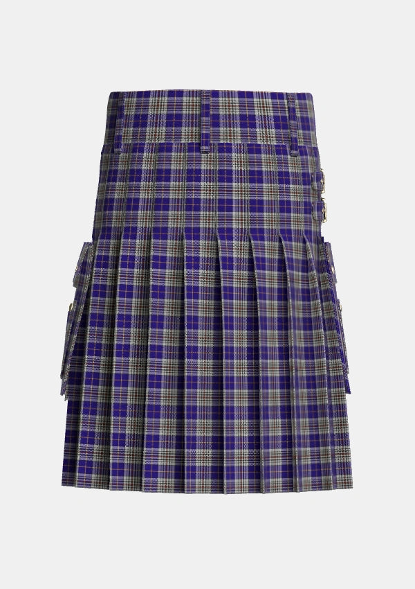 Utility_Hanna_of_Stirlingshire_Tartan_5150_kilt_back_image_with_pleated_design_and_adjustable_buckles_for_men