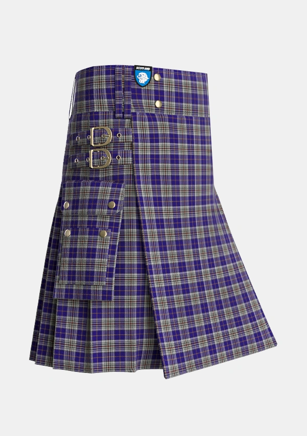 Utility_Hanna_of_Stirlingshire_Tartan_5150_kilt_side_image_with_pleated_design_and_adjustable_buckles_for_men