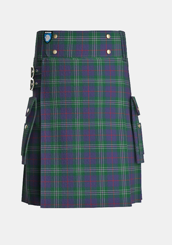 Utility_Hardie_tartan_3903_kilt_front_image_with_pleated_design_and_adjustable_buckles_for_men