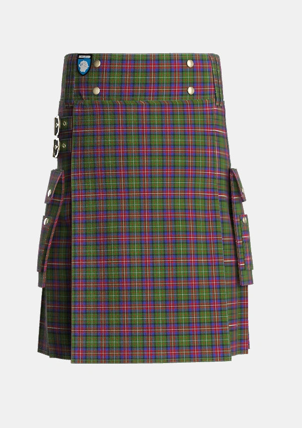Utility_Hargis_Tartan_3844_kilt_front_image_with_pleated_design_and_adjustable_buckles_for_men