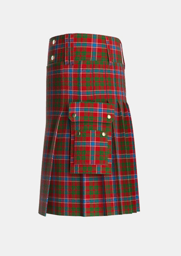 Utility_Harkness_Dress_Tartan_580_kilt_left_image_with_pleated_design_and_adjustable_buckles_for_men