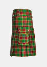 Utility_Harper_tartan_kilt_left_image_with_pleated_design_and_adjustable_buckles_for_men