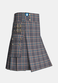 Utility_Harris_Mist_tartan_13674_kilt_side_image_with_pleated_design_and_adjustable_buckles_for_men