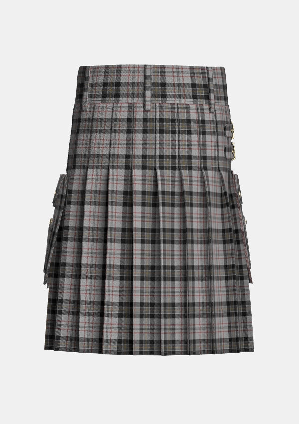 Utility_Harris_tartan_5159_kilt_back_image_with_pleated_design_and_adjustable_buckles_for_men