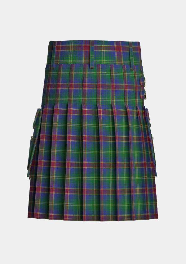 Utility_Hart_of_Scotland_Tartan_4093_kilt_back_image_with_pleated_design_and_adjustable_buckles_for_men
