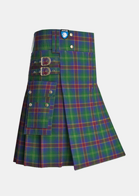 Utility_Hart_of_Scotland_Tartan_4093_kilt_side_image_with_pleated_design_and_adjustable_buckles_for_men
