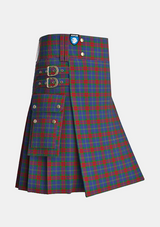 Utility_Harvey_Tartan_6848_kilt_side_image_with_pleated_design_and_adjustable_buckles_for_men