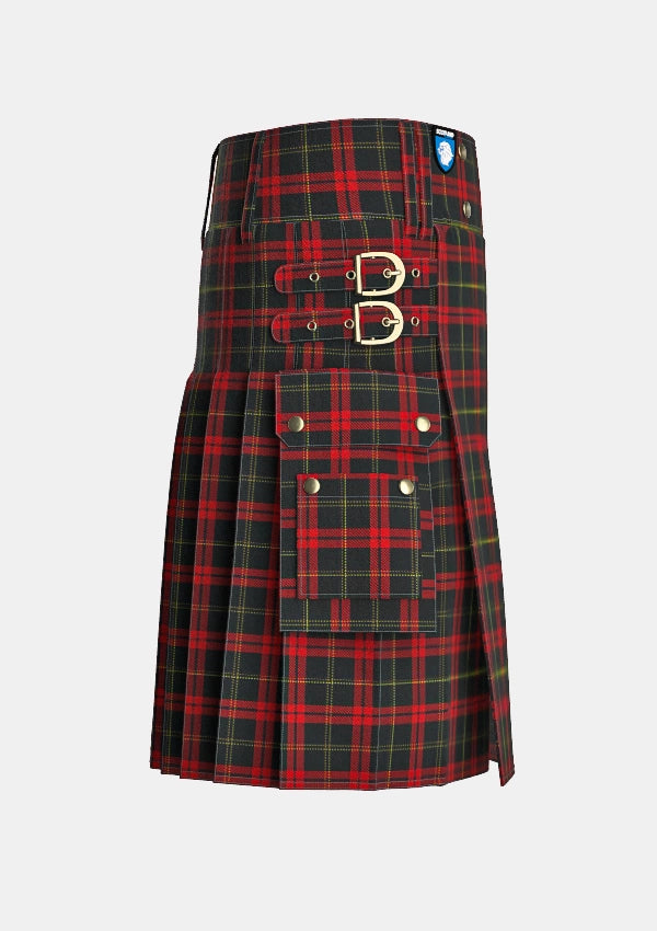 Utility_Harvie_Tartan_1177_kilt_right_image_with_pleated_design_and_adjustable_buckles_for_men