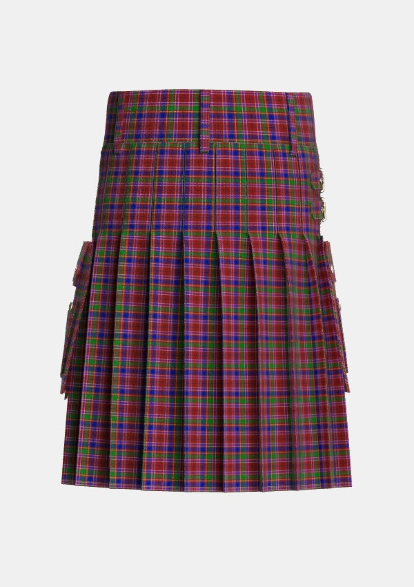 Utility_Haughdale_Tartan_5162_kilt_back_image_with_pleated_design_and_adjustable_buckles_for_men