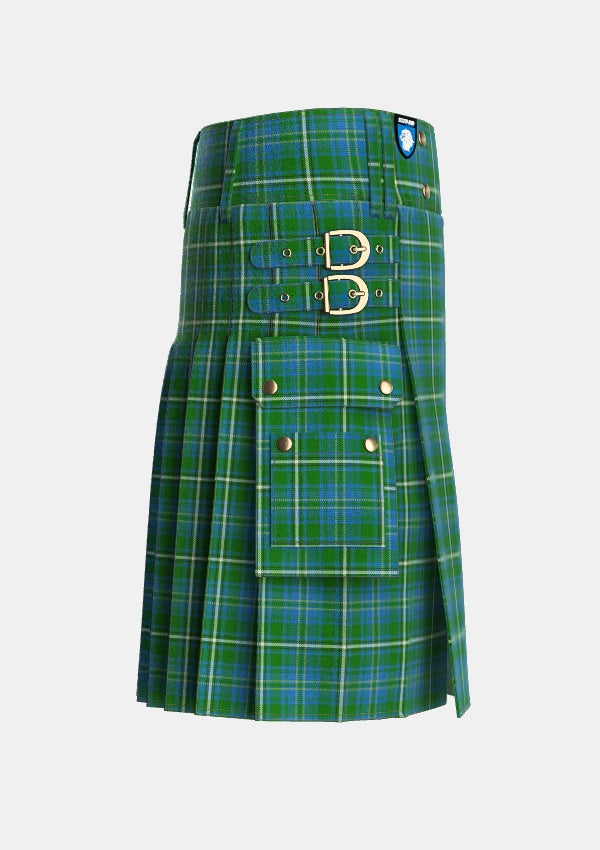 Utility_Hay_Hunting_Tartan_2712_kilt_right_image_with_pleated_design_and_adjustable_buckles_for_men