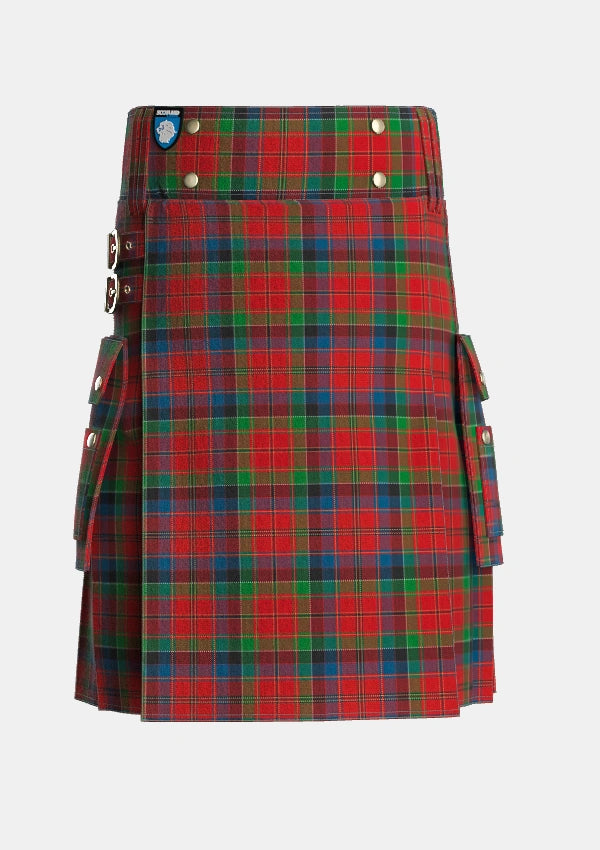 Utility_Hay_and_Leith_Tartan_1215_kilt_front_image_with_pleated_design_and_adjustable_buckles_for_men