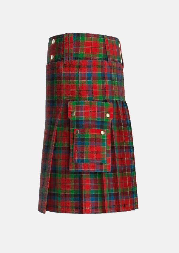 Utility_Hay_and_Leith_Tartan_1215_kilt_left_image_with_pleated_design_and_adjustable_buckles_for_men