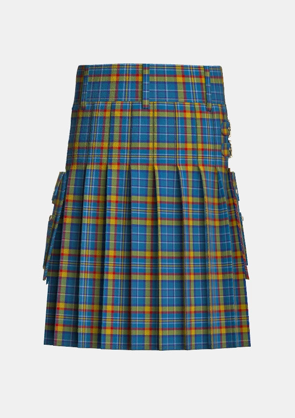 Utility_Healy_Tartan_6236_kilt_back_image_with_pleated_design_and_adjustable_buckles_for_men