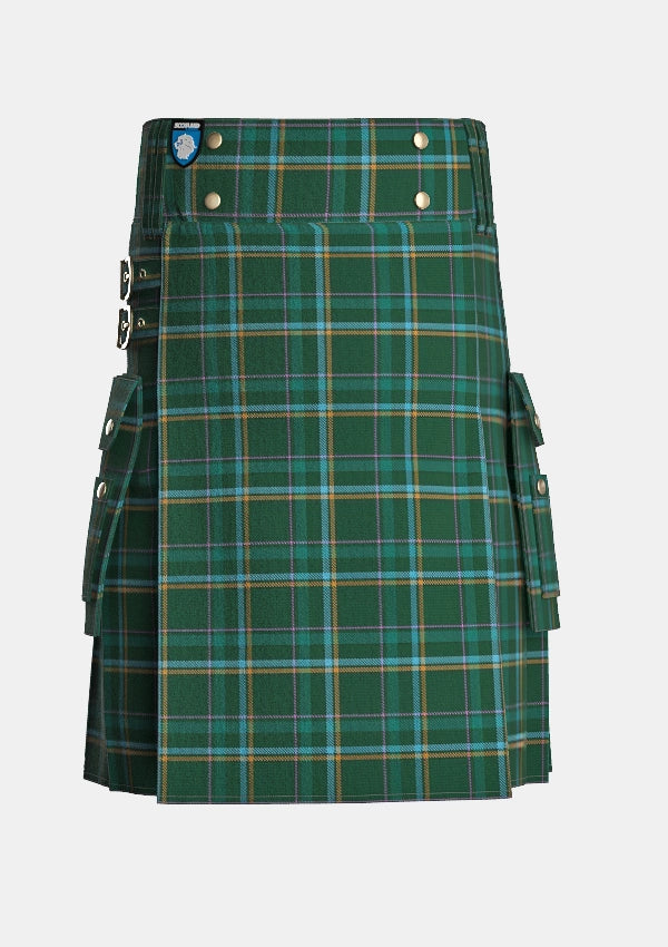 Utility_Heartfelt_Welcome_Tartan_14611_kilt_front_image_with_pleated_design_and_adjustable_buckles_for_men