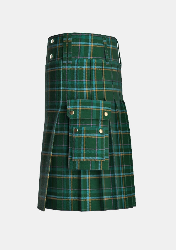 Utility_Heartfelt_Welcome_Tartan_14611_kilt_left_image_with_pleated_design_and_adjustable_buckles_for_men