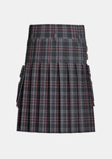 Utility_Hebridean_Heather_tartan_kilt_back_image_with_pleated_design_and_adjustable_buckles_for_men
