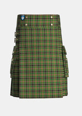 Utility_Hebrides_Tartan_5172_kilt_front_image_with_pleated_design_and_adjustable_buckles_for_men