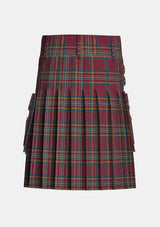 Utility_Hepburn_tartan_1381_kilt_back_image_with_pleated_design_and_adjustable_buckles_for_men