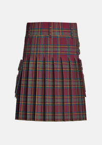 Utility_Hepburn_tartan_1381_kilt_back_image_with_pleated_design_and_adjustable_buckles_for_men