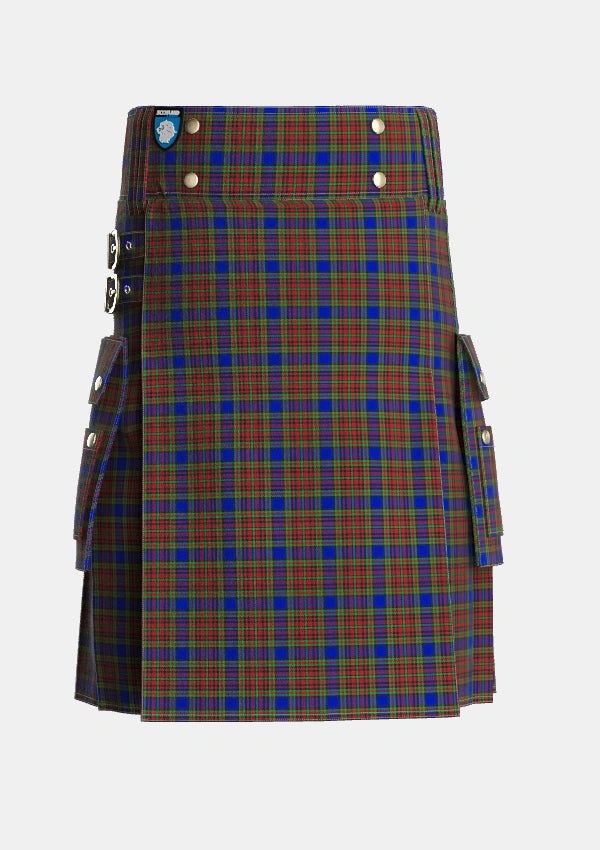 Utility_Highfield_Tartan_5186_kilt_front_image_with_pleated_design_and_adjustable_buckles_for_men