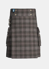 Utility_Highland_Granite_tartan_6499_kilt_front_image_with_pleated_design_and_adjustable_buckles_for_men