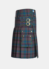 Utility_Highland_Mist_Tartan_4585_kilt_right_image_with_pleated_design_and_adjustable_buckles_for_men