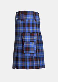 Utility_Hill_Tartan_10013_kilt_left_image_with_pleated_design_and_adjustable_buckles_for_men