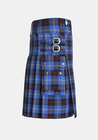 Utility_Hill_Tartan_10013_kilt_right_image_with_pleated_design_and_adjustable_buckles_for_men