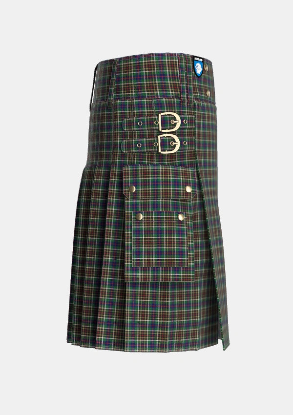 Utility_Hislop_Hyslop_Hunting_2_Tartan_2135_kilt_right_image_with_pleated_design_and_adjustable_buckles_for_men
