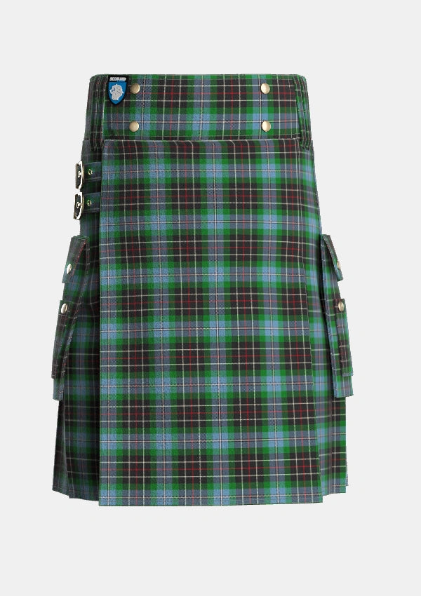Utility_Hislop_Hyslop_Hunting_Tartan_2137_kilt_front_image_with_pleated_design_and_adjustable_buckles_for_men