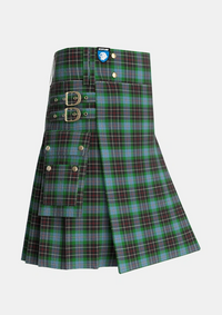 Utility_Hislop_Hyslop_Hunting_Tartan_2137_kilt_side_image_with_pleated_design_and_adjustable_buckles_for_men