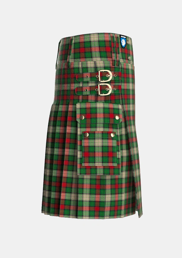 Utility_Hohenzollern_Staff_Tartan_7154_kilt_right_image_with_pleated_design_and_adjustable_buckles_for_men