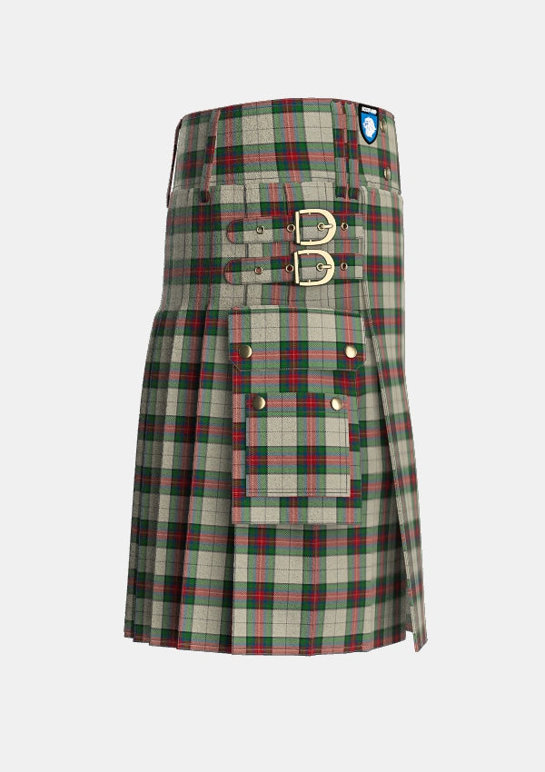 Utility_Hohenzollern_Tartan_7153_kilt_right_image_with_pleated_design_and_adjustable_buckles_for_men