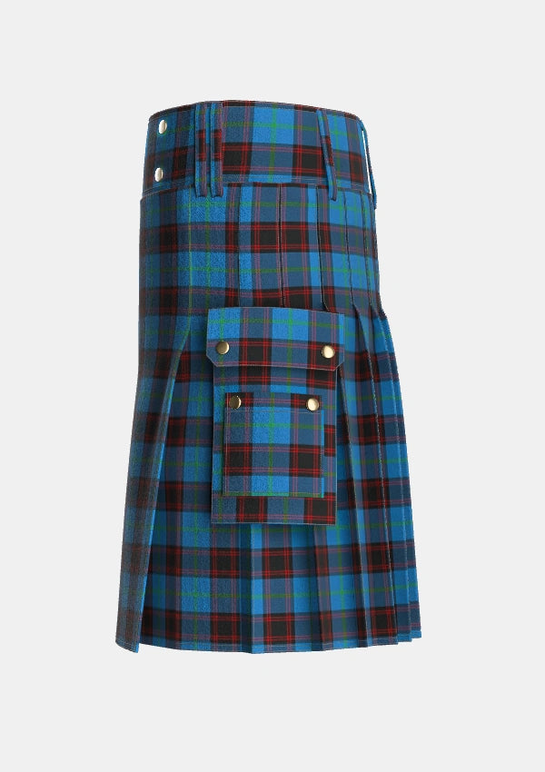 Utility_Home_Clans_Originaux_Tartan_128_kilt_left_image_with_pleated_design_and_adjustable_buckles_for_men