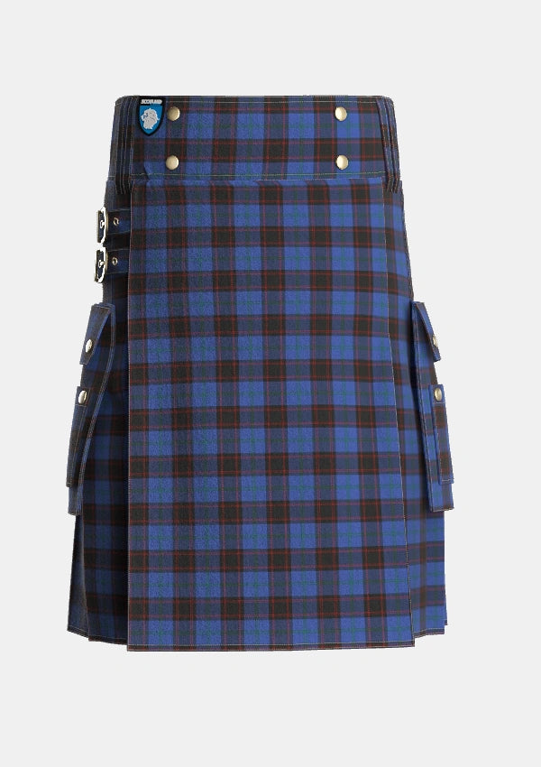 Utility_Home_or_Hume_Vestiarium_Scoticum_Tartan_127_kilt_front_image_with_pleated_design_and_adjustable_buckles_for_men