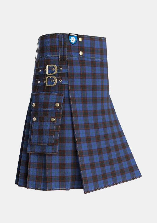 Utility_Home_or_Hume_Vestiarium_Scoticum_Tartan_127_kilt_side_image_with_pleated_design_and_adjustable_buckles_for_men