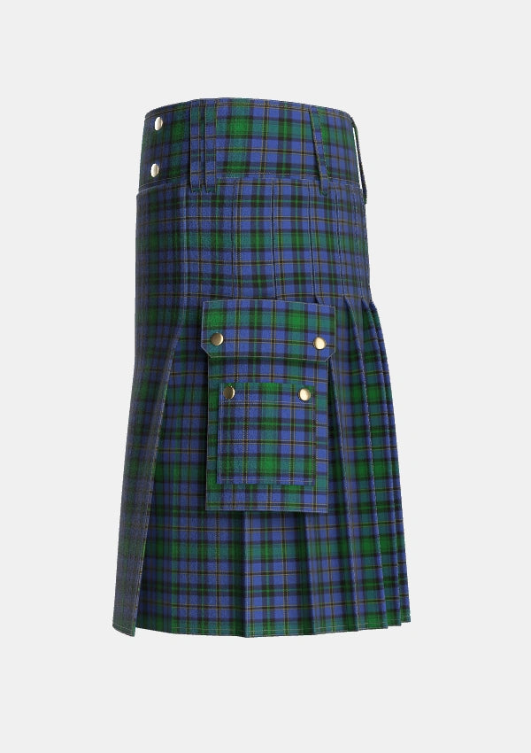 Utility_Hope_Vere_Weir_Modern_Tartan_759_kilt_left_image_with_pleated_design_and_adjustable_buckles_for_men