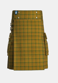 Utility_Houston_tartan_6043_kilt_front_image_with_pleated_design_and_adjustable_buckles_for_men