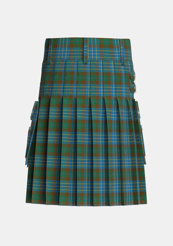 Utility_Hughes_Interconnection_Int_Tartan_6037_kilt_back_image_with_pleated_design_and_adjustable_buckles_for_men